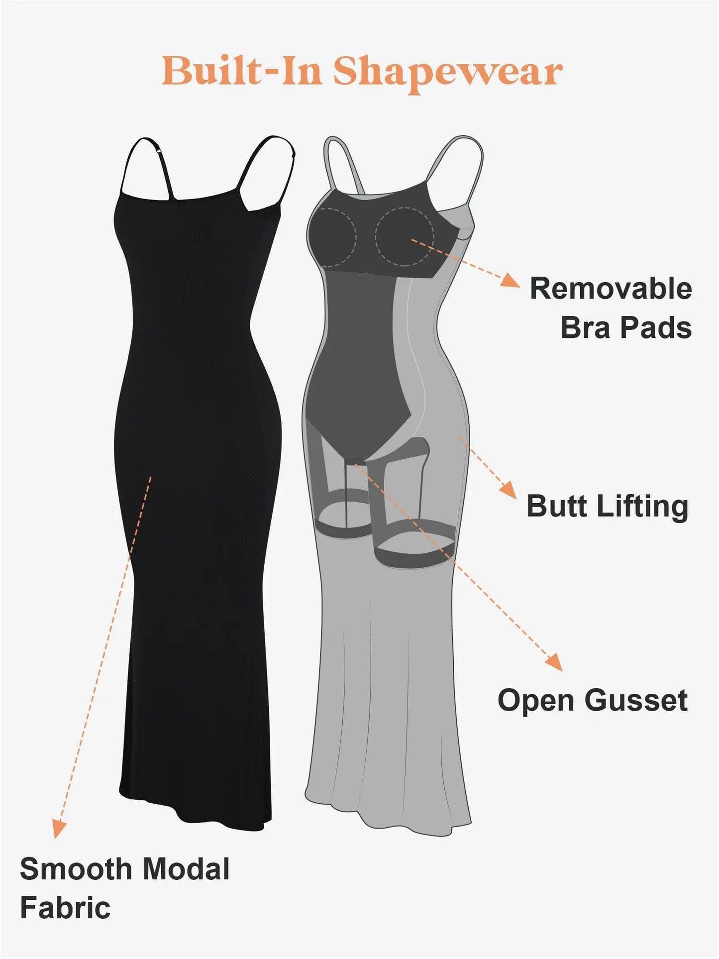 Lounge Dress- Built-In Shapewear