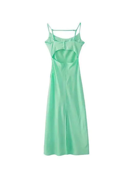 Sleeveless Satin Dress