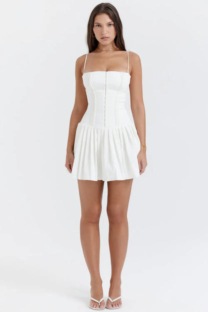 FEMME White Pleated Dress